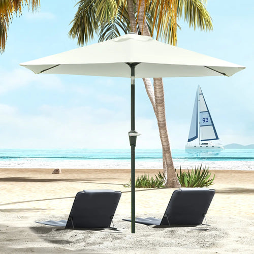 Patio Sun Umbrella, 6 Ribs, Cream White