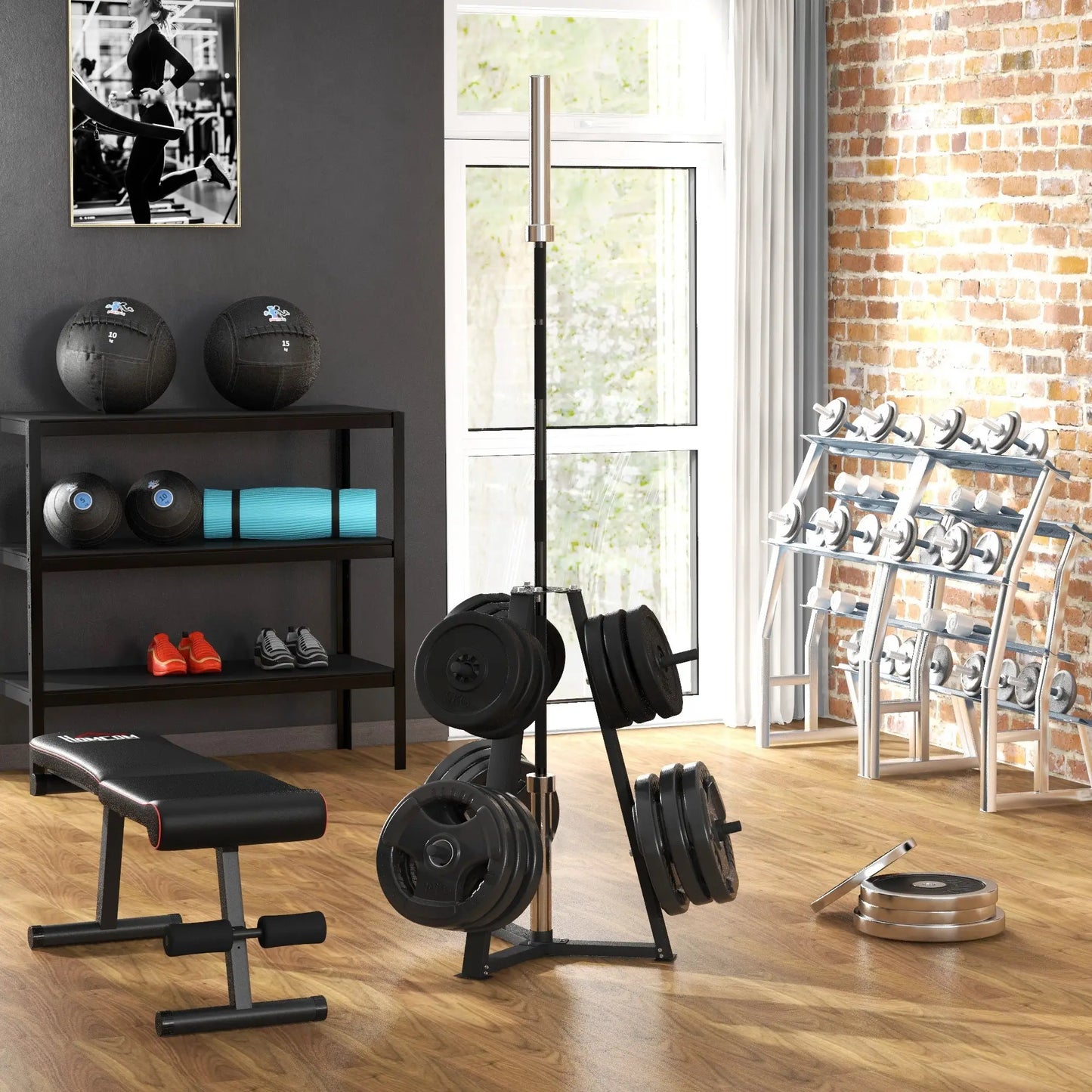 Weight Rack for 1-Inch or 2-Inch Plates, 660LBS Capacity, Home Gym Storage Benches Racks & Bars at Gallery Canada