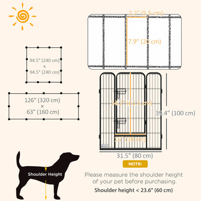 Dog Pen With Gate, 12 Panels Puppy Playpen, 39"H Houses, Kennels & Pens at Gallery Canada