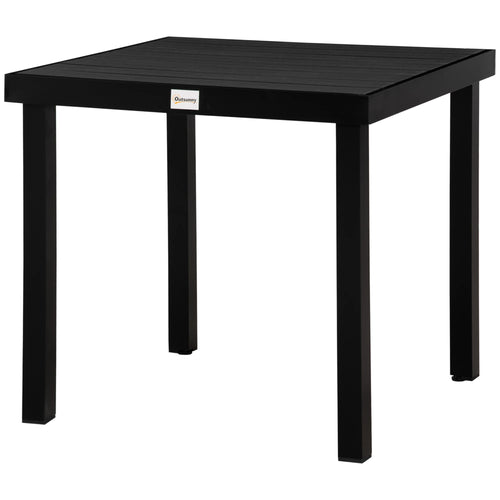 Square Aluminum Patio Dining Table for 4, Outdoor Garden, Black