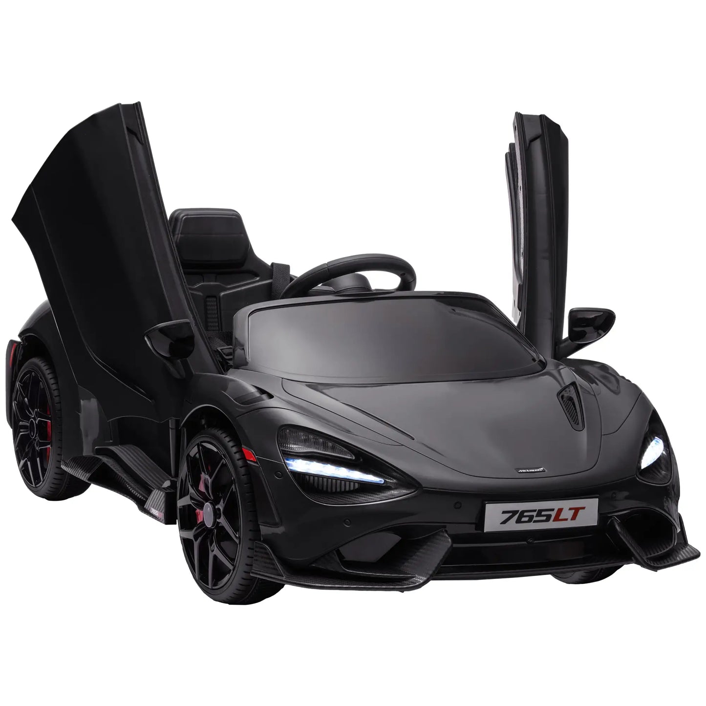 McLaren 765LT 12V Kids Electric Car, Scissor Doors, Remote, Black Electric Toy Cars at Gallery Canada
