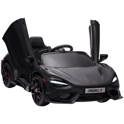 McLaren 765LT 12V Kids Electric Car, Scissor Doors, Remote, Black Electric Toy Cars at Gallery Canada