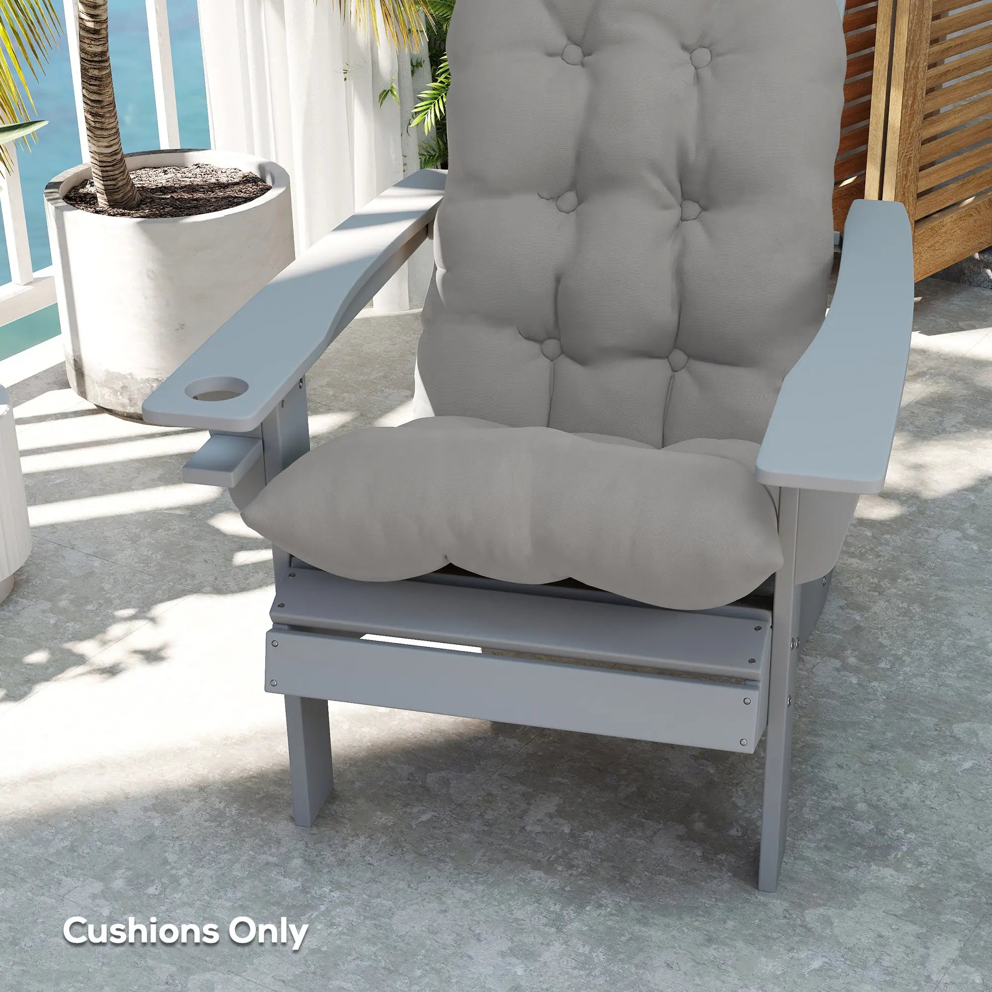 Adirondack Chair Cushions, Set of 2, Light Grey Patio Chair Cushions at Gallery Canada