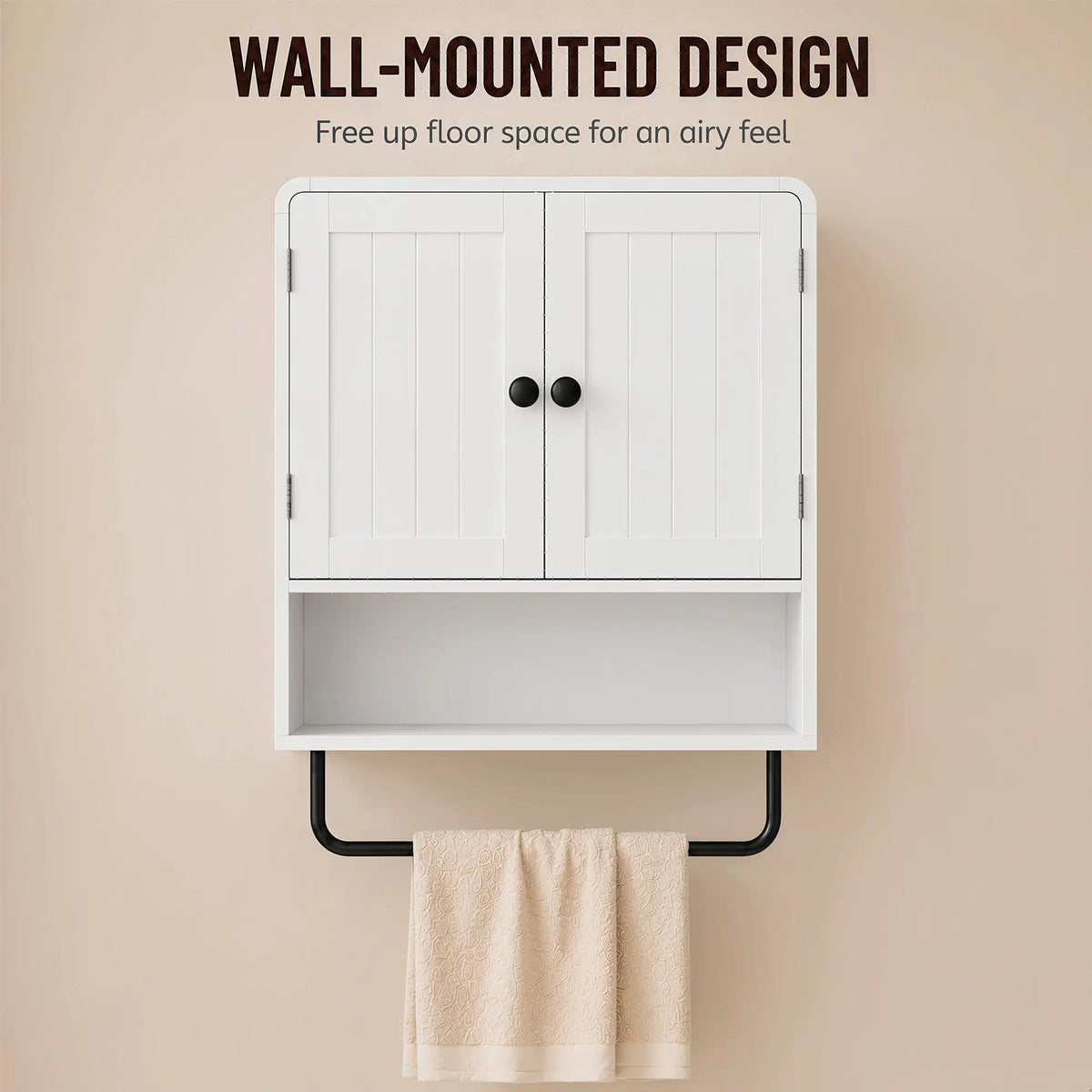 Wall Mounted Bathroom Cabinet, 2 Doors, White Wall Mounted Cabinets at Gallery Canada