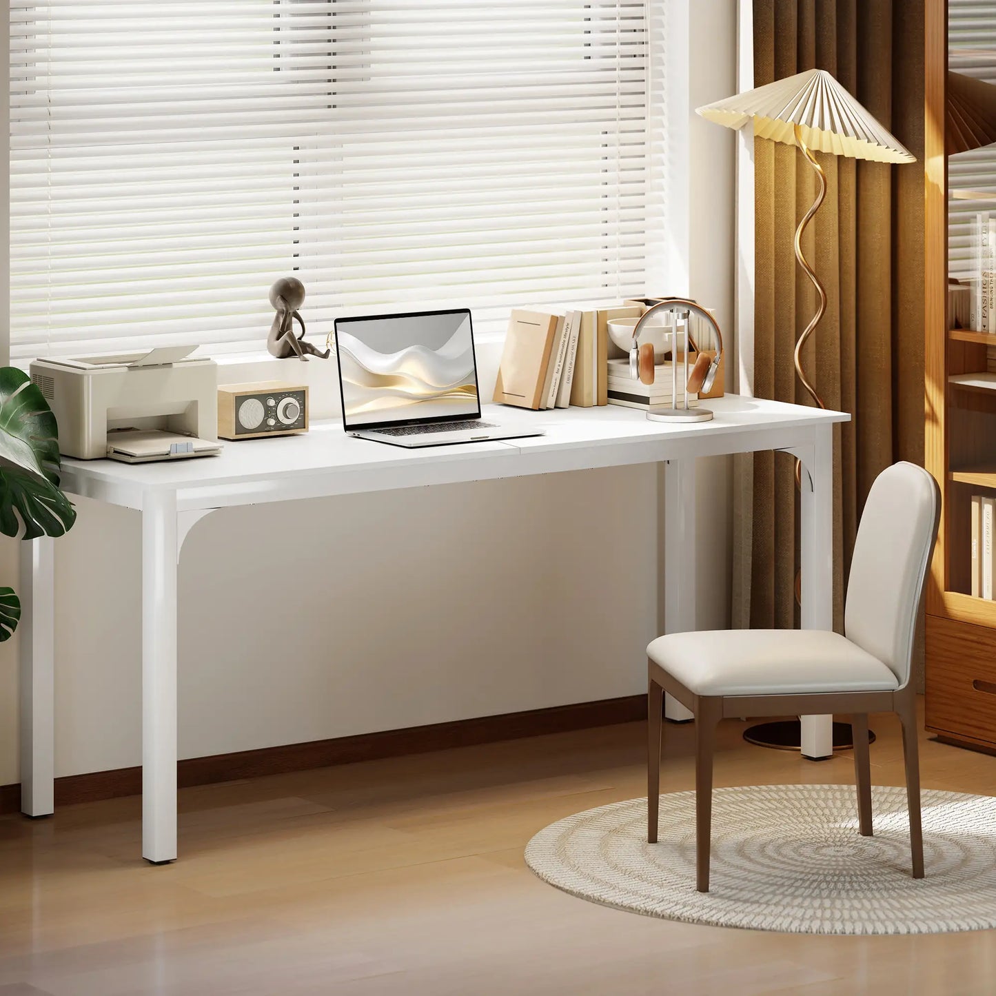 71" Computer Desk, Metal Legs, White Computer Desks at Gallery Canada