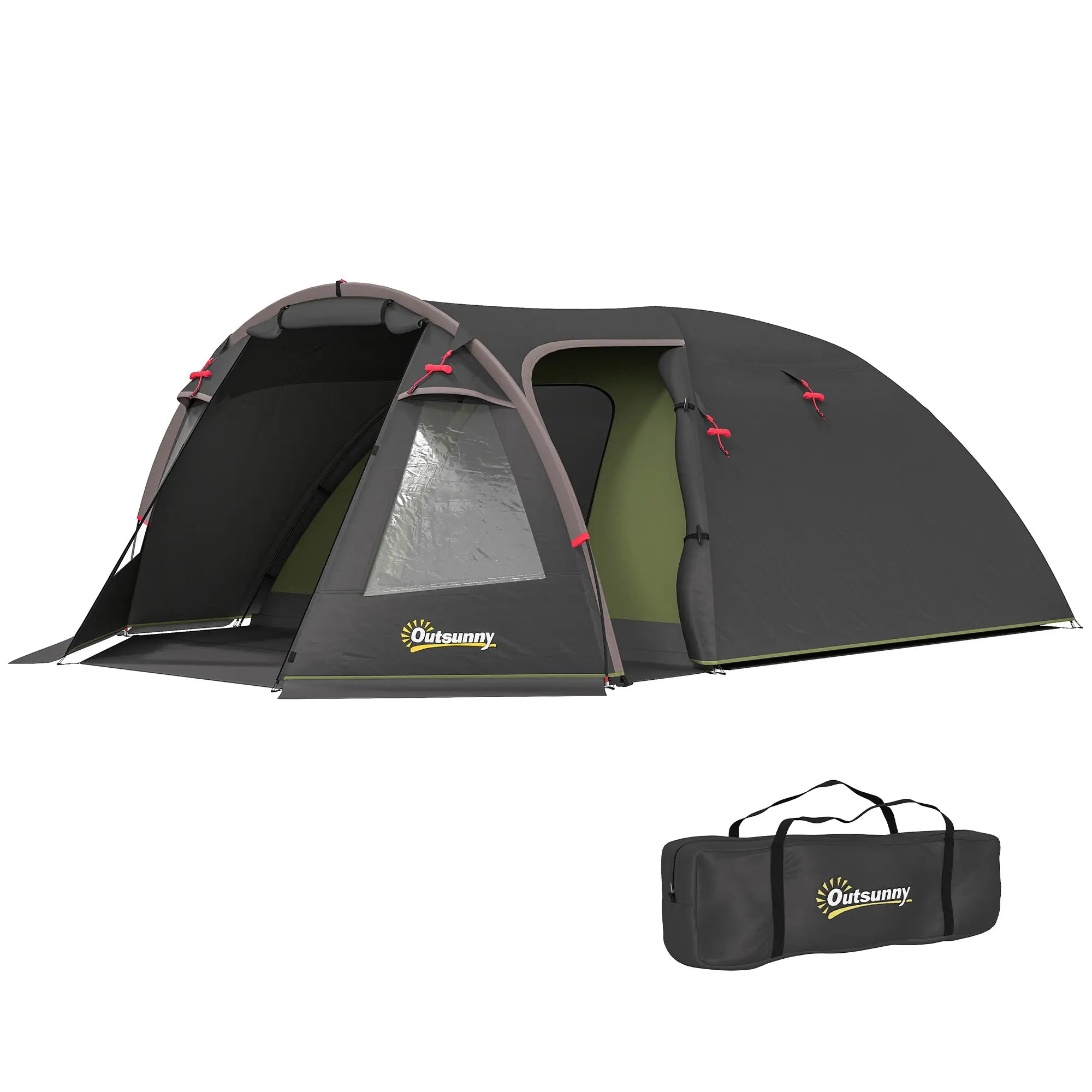 2-4 Man Camping Tent, 3000mm Waterproof, 2 Rooms, Sewn-in Groundsheet, 3 Doors Camping Tents at Gallery Canada