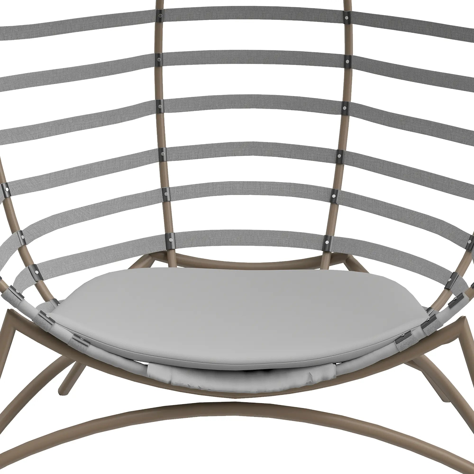 Egg Patio Lounge Chair, Foldable, with Cushion & Pocket, Light Grey, Light Grey Patio Chairs at Gallery Canada