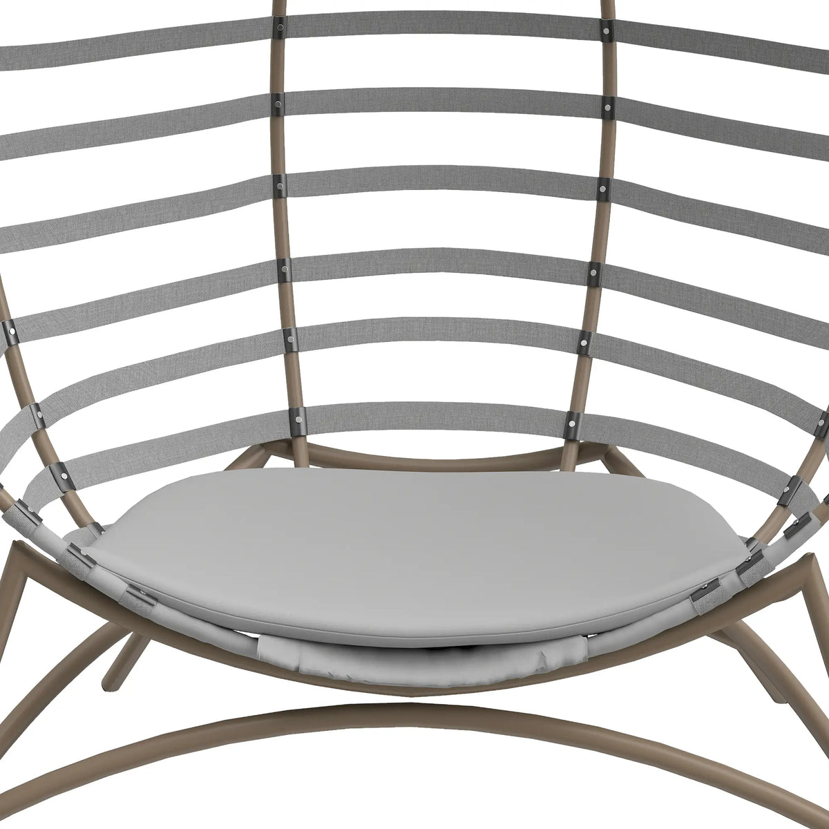 Egg Patio Lounge Chair, Foldable, with Cushion & Pocket, Light Grey, Light Grey Patio Chairs at Gallery Canada