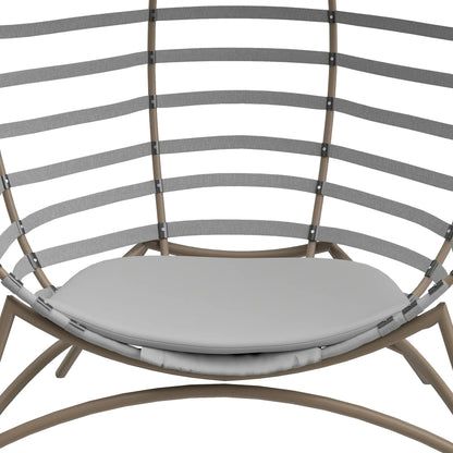 Egg Patio Lounge Chair, Foldable, with Cushion & Pocket, Light Grey, Light Grey Patio Chairs at Gallery Canada