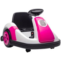Voiture à pare-chocs pour enfants 6V, véhicule électrique avec démarrage progressif, rotation à 360°, musique, rose