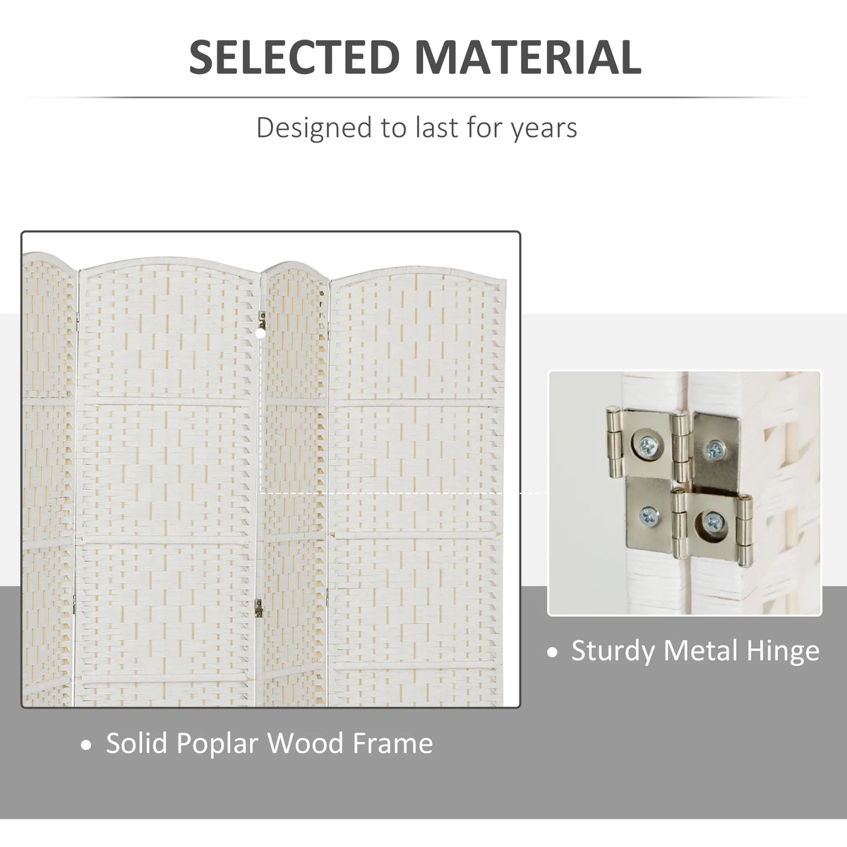 6ft Folding Room Divider, Wooden Frame, Natural Room Dividers at Gallery Canada