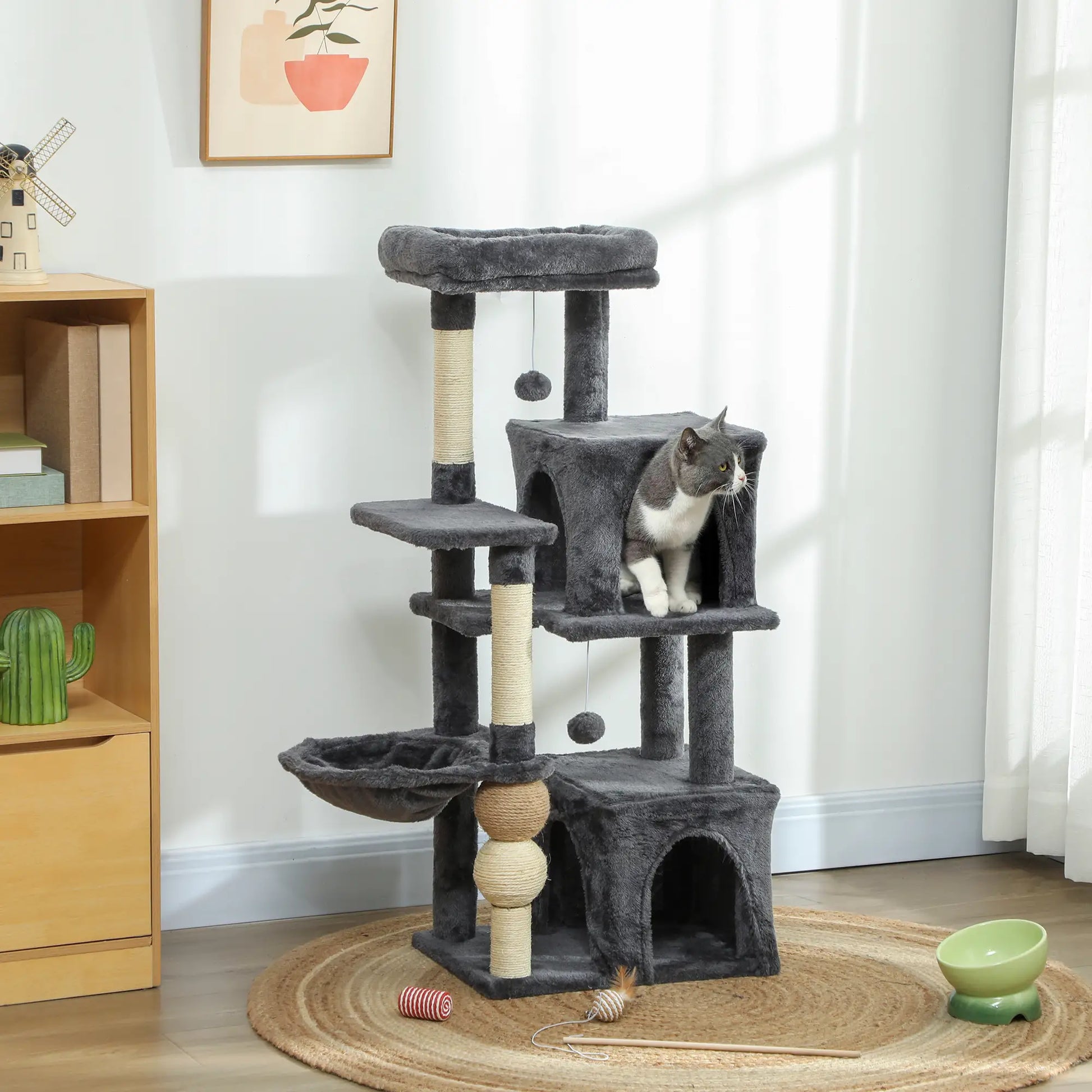 42" Cat Tree, Multi-Level with Perch, Hammock, Condos, Scratching Posts Cat Trees at Gallery Canada