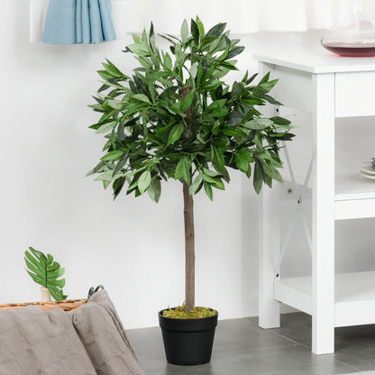 3FT Artificial Laurel Tree Set Of 2, Potted Fake Plant, Green Artificial Trees at Gallery Canada