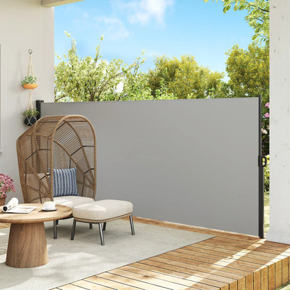 13' x 5' Retractable Side Awning, Outdoor Privacy Screen, Light Grey Retractable Side Awning at Gallery Canada