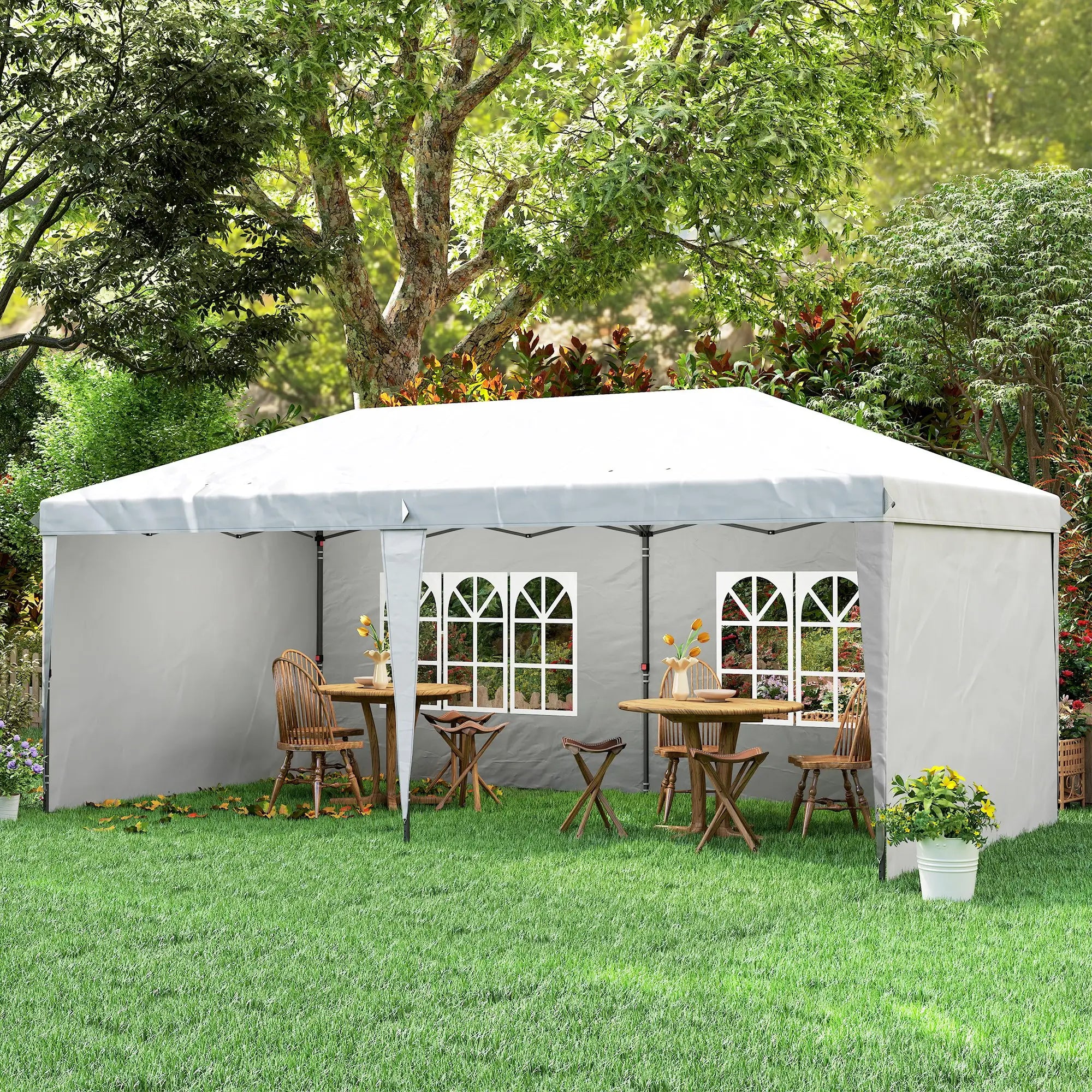 10' x 20' Pop Up Canopy Tent, Instant Shelter, White Pop Up Canopies at Gallery Canada