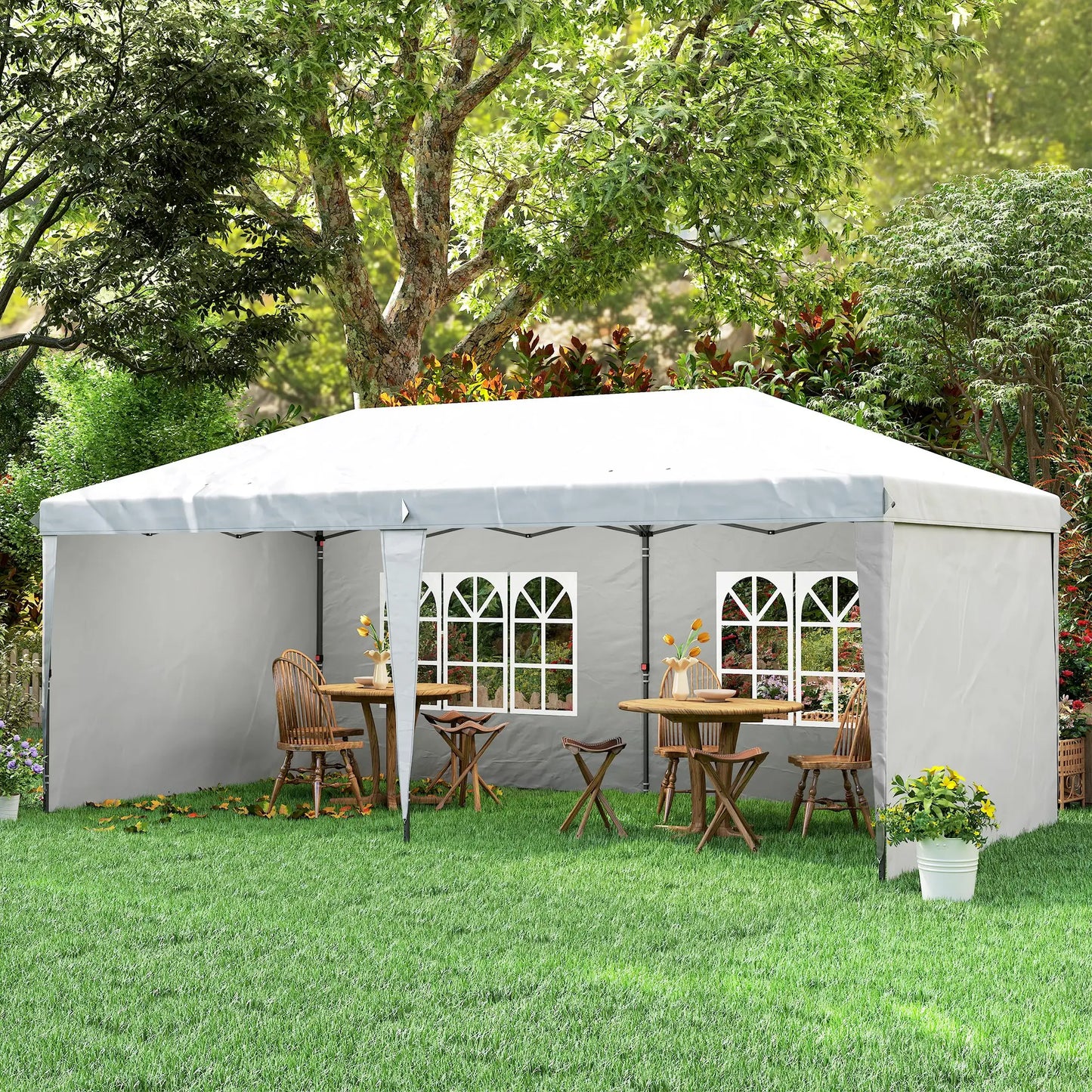 10' x 20' Pop Up Canopy Tent, Instant Shelter, White Pop Up Canopies at Gallery Canada
