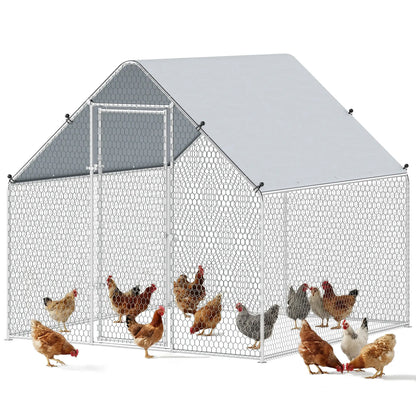 Metal Chicken Coop With Cover, 6.6' x 6.6' x 6.6' Chicken Coops at Gallery Canada
