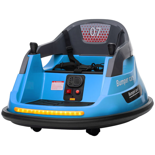 Bumper Car 12V 360° Rotation Electric Car for Kids, with Remote, Safety Belt, Lights, Music, for 1.5-5 Years Old, Blue