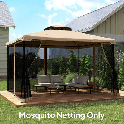Replacement Mosquito Netting, 10' x 12', Beige, Black Gazebo Sidewalls at Gallery Canada