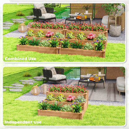 3-Tier Garden Bed Planter Box, 49"x49"x22", Brown Raised Garden Beds at Gallery Canada