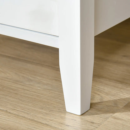 3-Tier Wooden Nightstand, Pullout Shelf, Adjustable Shelf, Door Cabinet, White Side Tables at Gallery Canada