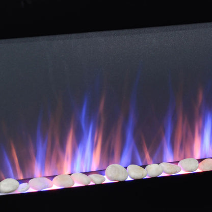 Wall Mounted Fireplace, 41 Inch, Electric with LED Flame Effect, Black Electric Fireplaces at Gallery Canada
