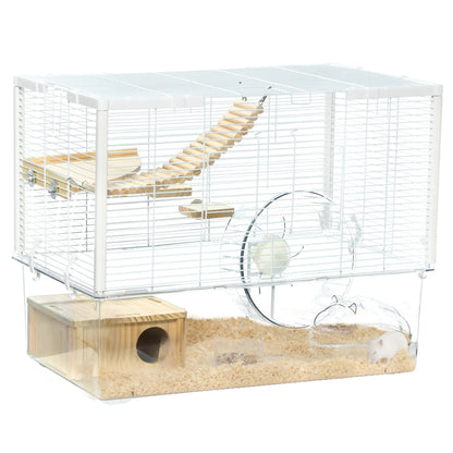 Hamster Cage, Deep Bottom, Wooden Ramp, Hut, Exercise Wheel, White Hamster Cages at Gallery Canada