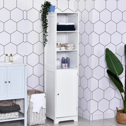 Tall Bathroom Storage Cabinet, Adjustable Shelf, 3 Open Shelves, White Bathroom Cabinets at Gallery Canada