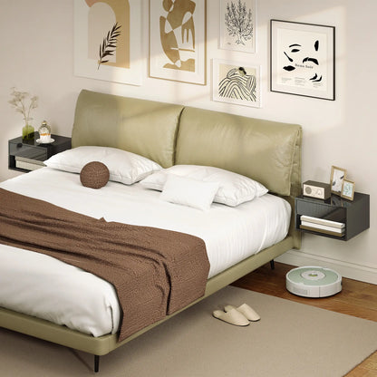 Floating Bedside Tables, Wall-Mounted Nightstand, High Gloss Black Bedside Tables at Gallery Canada