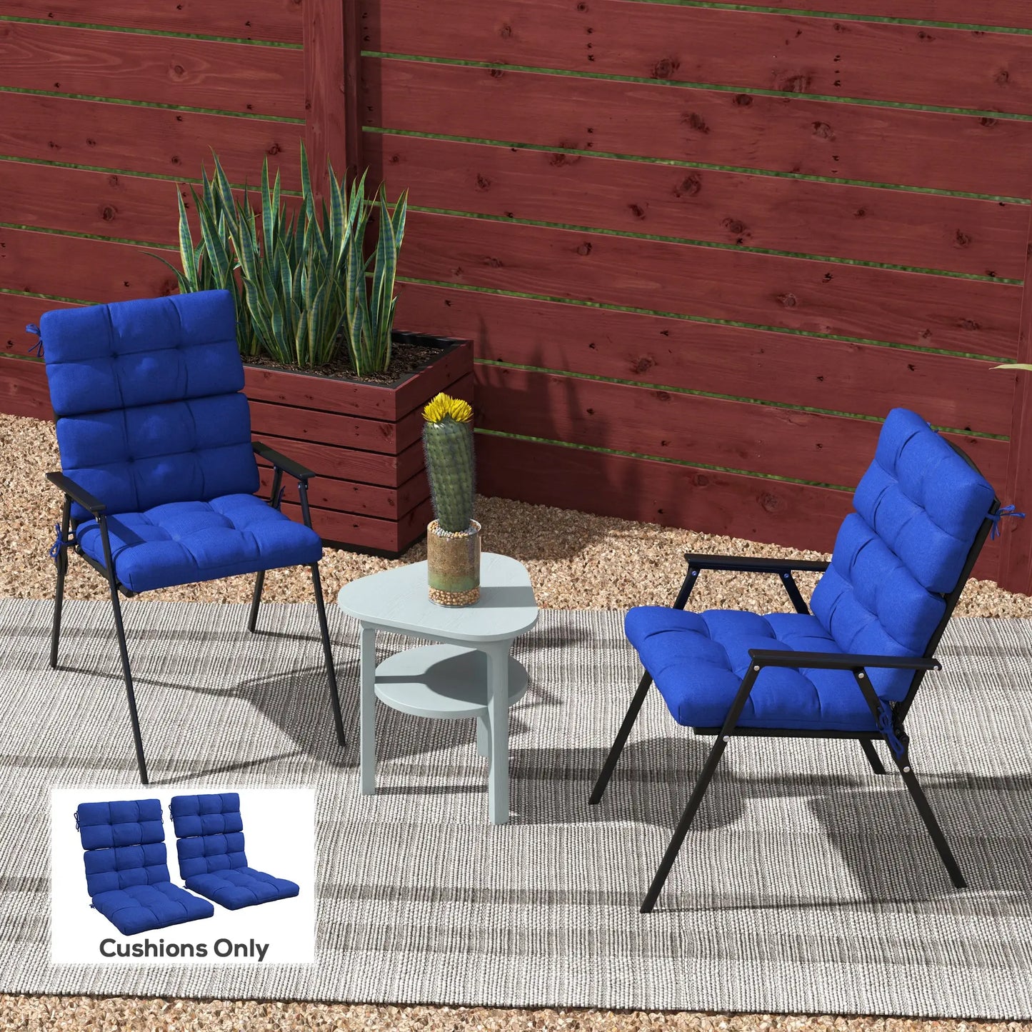 2-Piece Back Seat Cushion, Outdoor Patio Chair Set, Navy Blue Patio Chair Cushions at Gallery Canada