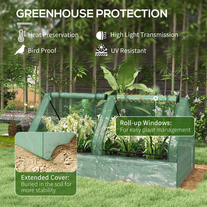 6' x 3' Metal Planter Box with Cover, Raised Garden Bed, Green and Silver Mini Greenhouses at Gallery Canada