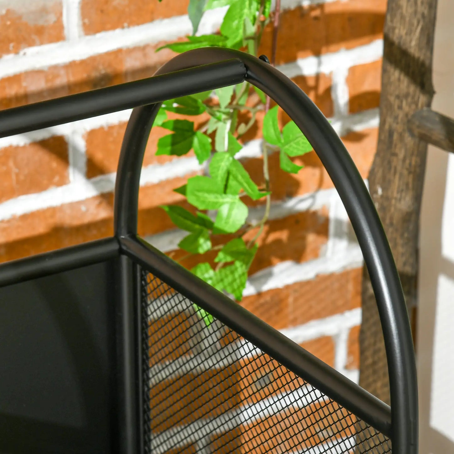 15" Outdoor Firewood Rack With Wheels, Heavy Duty Log Storage, Black Firewood Racks at Gallery Canada