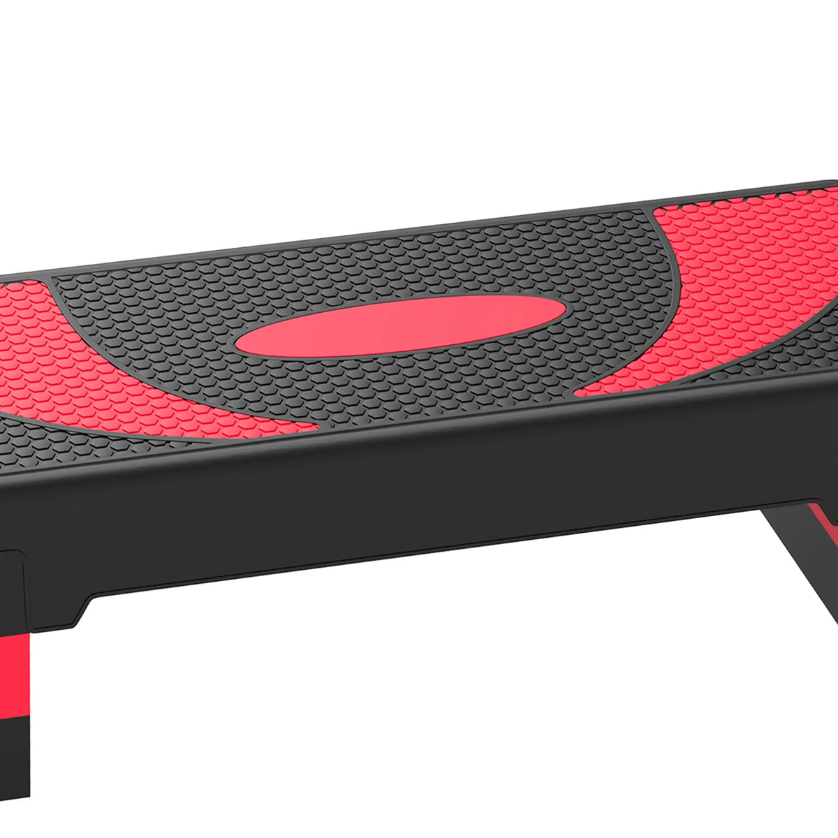 Adjustable Aerobic Stepper, Exercise Step Platform, 4"-6"-8", Red