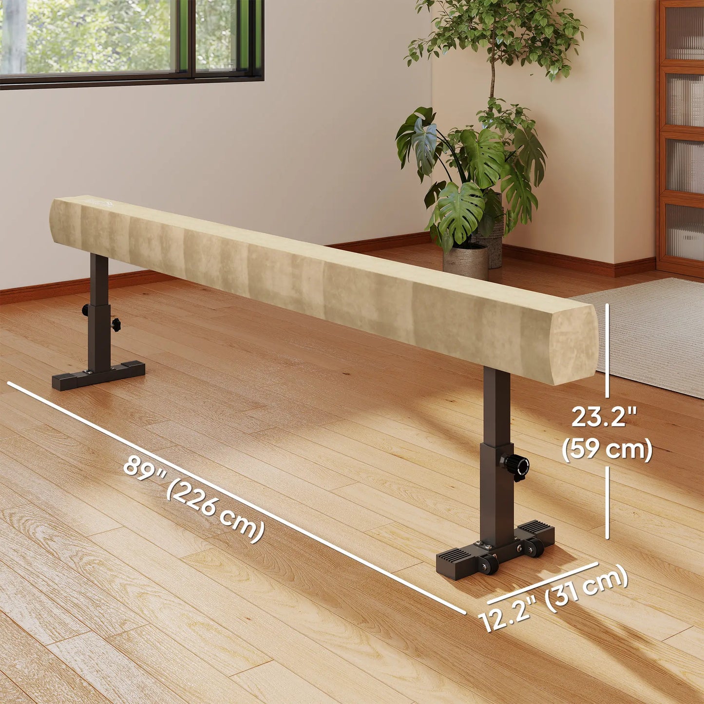 7.5ft Adjustable Balance Beam, Gymnastics Equipment with Wheels, for Training Aerobic Equipment at Gallery Canada