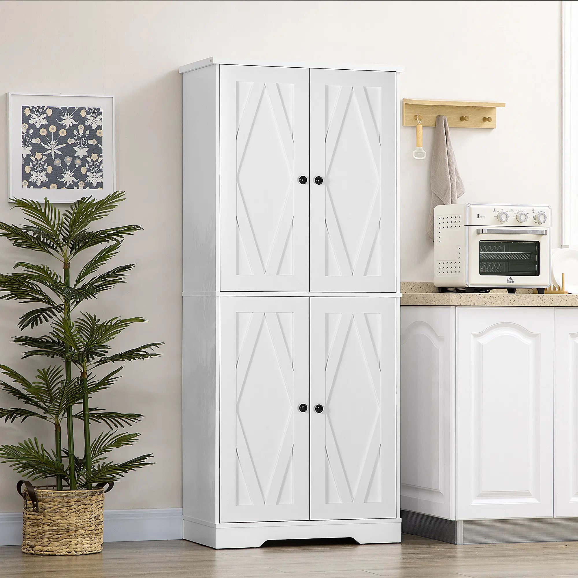 Freestanding Storage Cabinet, Kitchen Pantry with Doors, Shelves Kitchen Pantry Cabinets at Gallery Canada