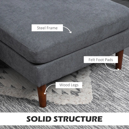 U Shape Couch, Double Chaise Lounge, 4 Seater Sofa, Wooden Legs, Dark Grey 3-Seater Sofas at Gallery Canada