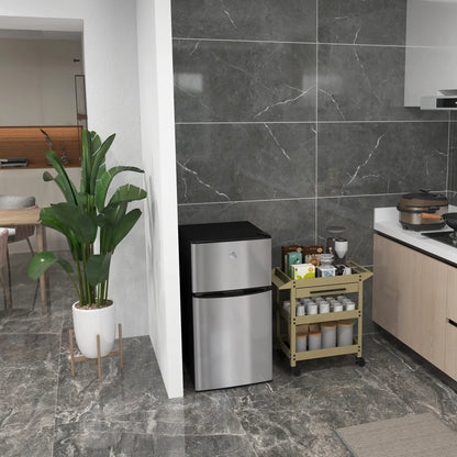 3.2 Cu Ft Compact Refrigerator, Mini Fridge with Freezer, Silver Small Kitchen Appliances at Gallery Canada