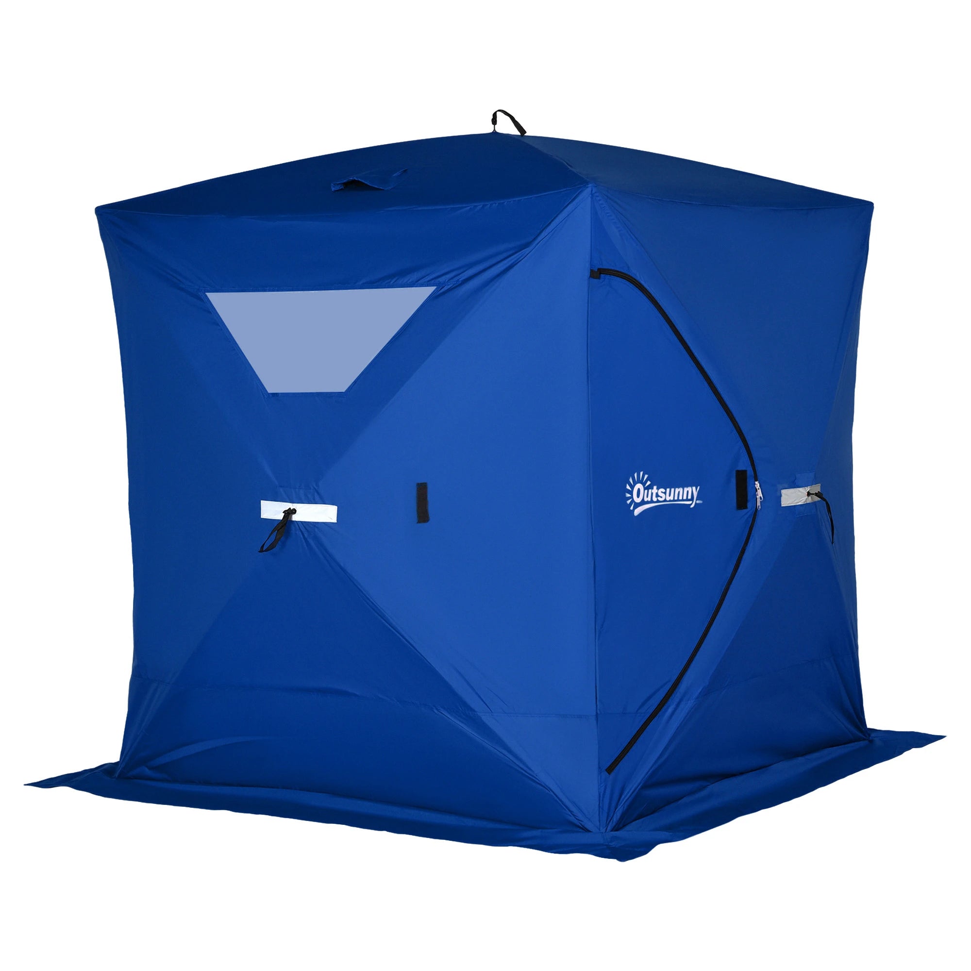 2-4 Person Pop-Up Ice Fishing Tent, Windproof Windows, Carrying Bag, Blue Ice Fishing Tents Blue at Gallery Canada