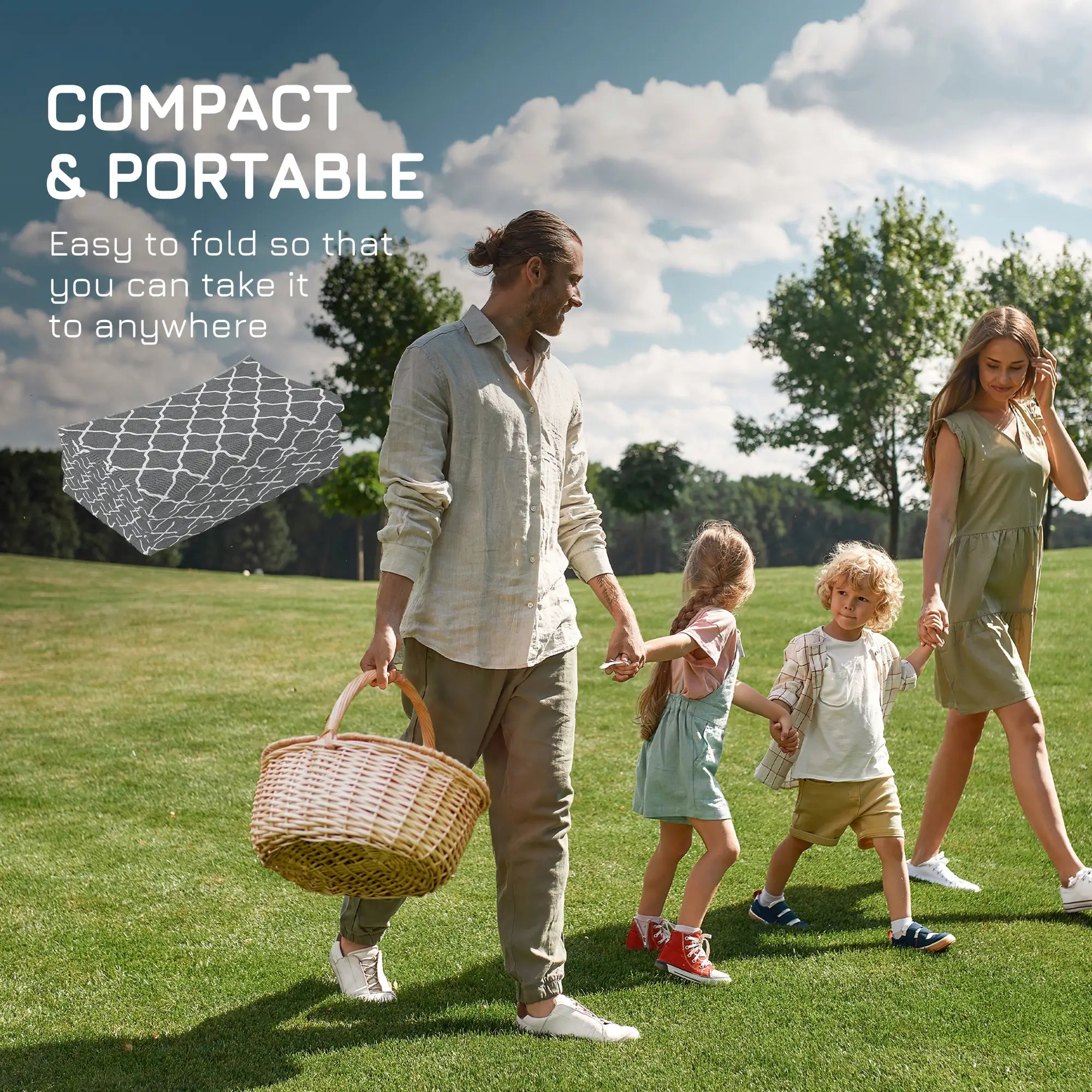 Waterproof Outdoor Rug, 6' x 9', Reversible Mat, Grey & White Outdoor Reversible Rugs at Gallery Canada