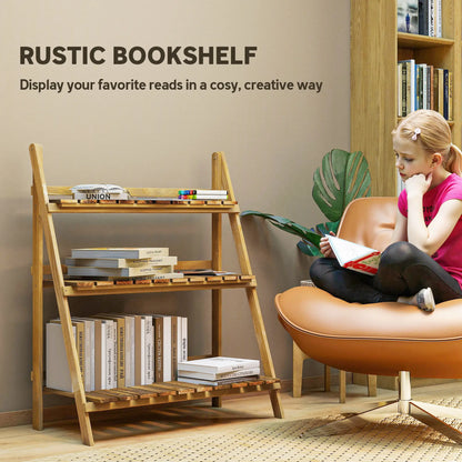 Foldable 3-Tier Wooden Plant Shelf, Outdoor Plant Stands at Gallery Canada