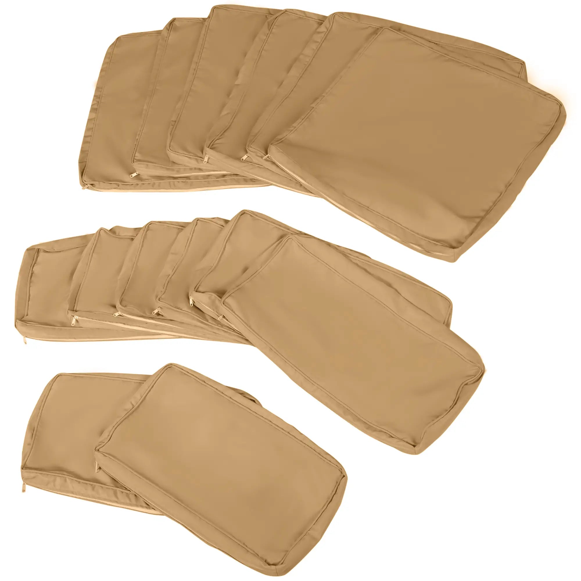 14pc Patio Rattan Sofa Set, Polyester Cover Replacement, Beige Patio Chair Cushions at Gallery Canada