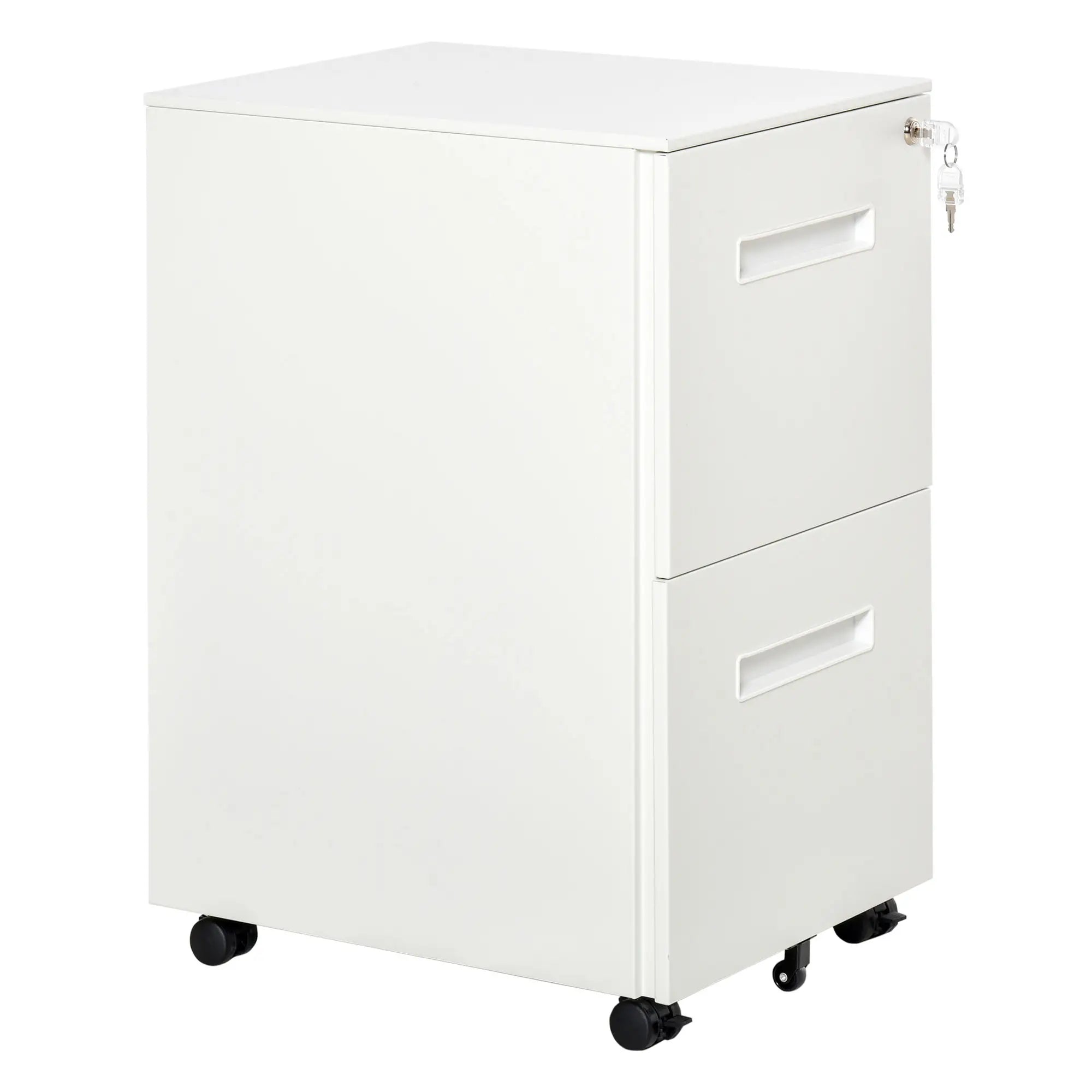 Vertical File Cabinet, Adjustable Partition, A4 Letter Size, Lockable, White Office Cabinets & Cupboards at Gallery Canada