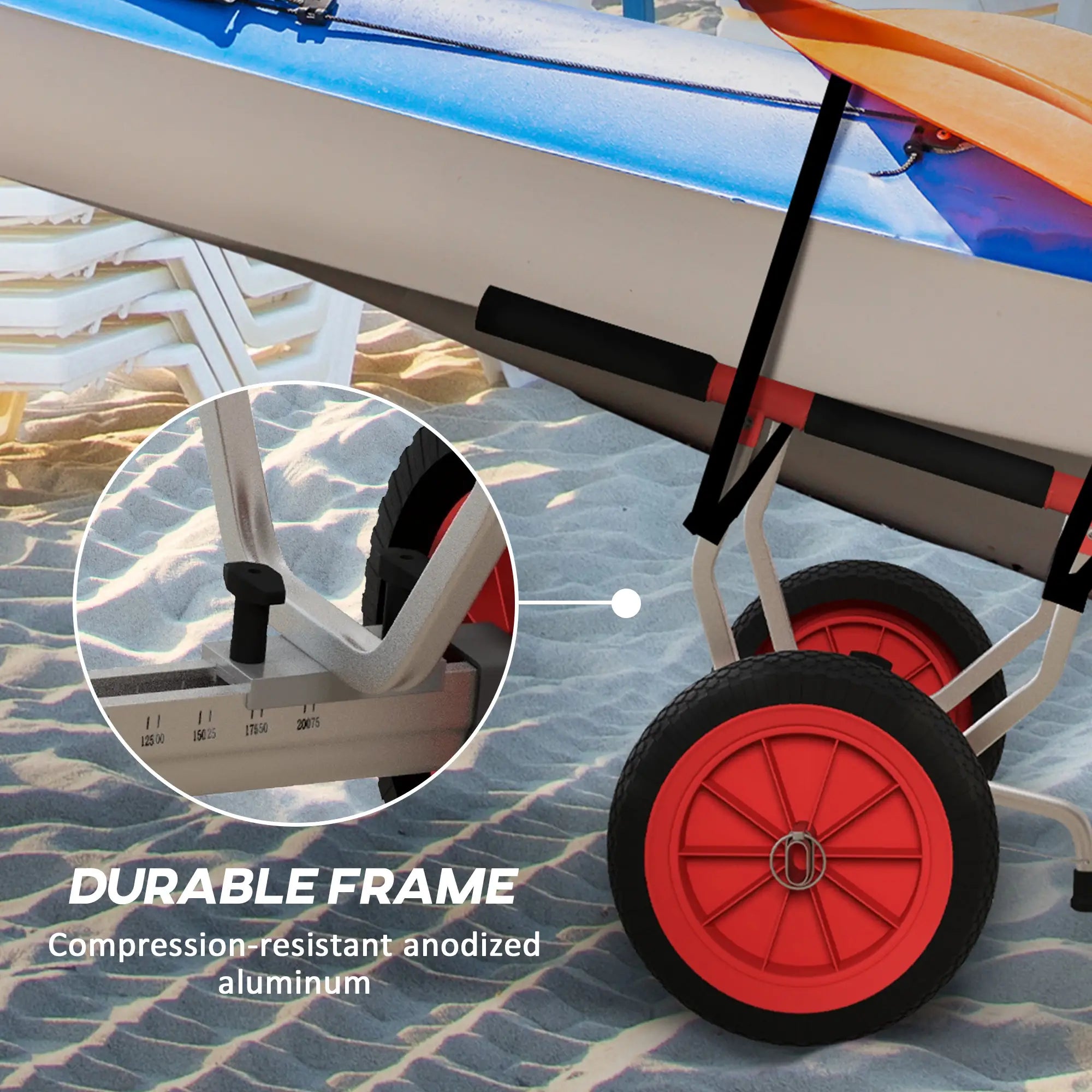 Adjustable Width Kayak Cart Dolly, Red Kayak Carts at Gallery Canada