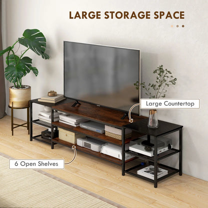 Industrial TV Stand, 80" with Storage Shelf, Steel Frame TV Stands at Gallery Canada