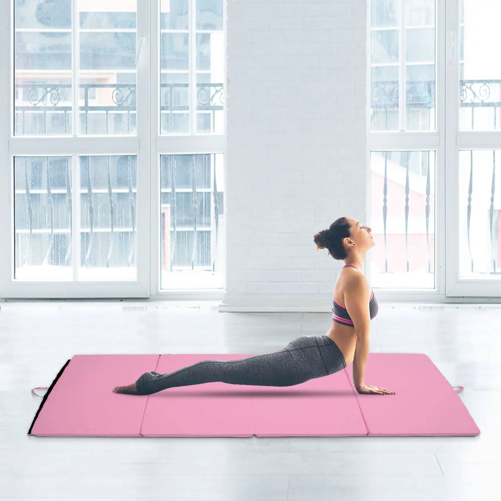 4'x6'x2'' Folding Gymnastics Mat, Exercise Mat for Yoga, MMA, Pink Gymnastics Mats at Gallery Canada