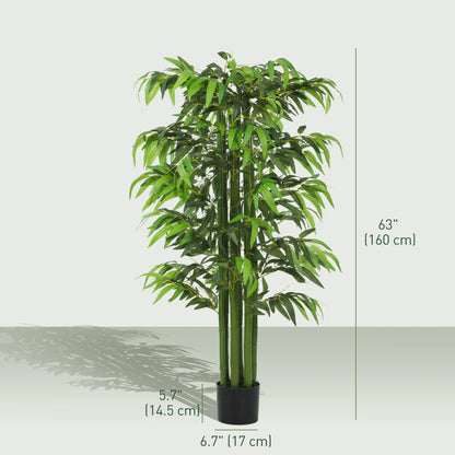 5.3ft Artificial Bamboo Tree Set Of 2, Indoor Fake Plant With Pot Artificial Trees at Gallery Canada