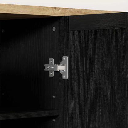 Modern Sideboard Buffet Cabinet, 4 Doors Adjustable Shelves, Black Storage Cabinets at Gallery Canada