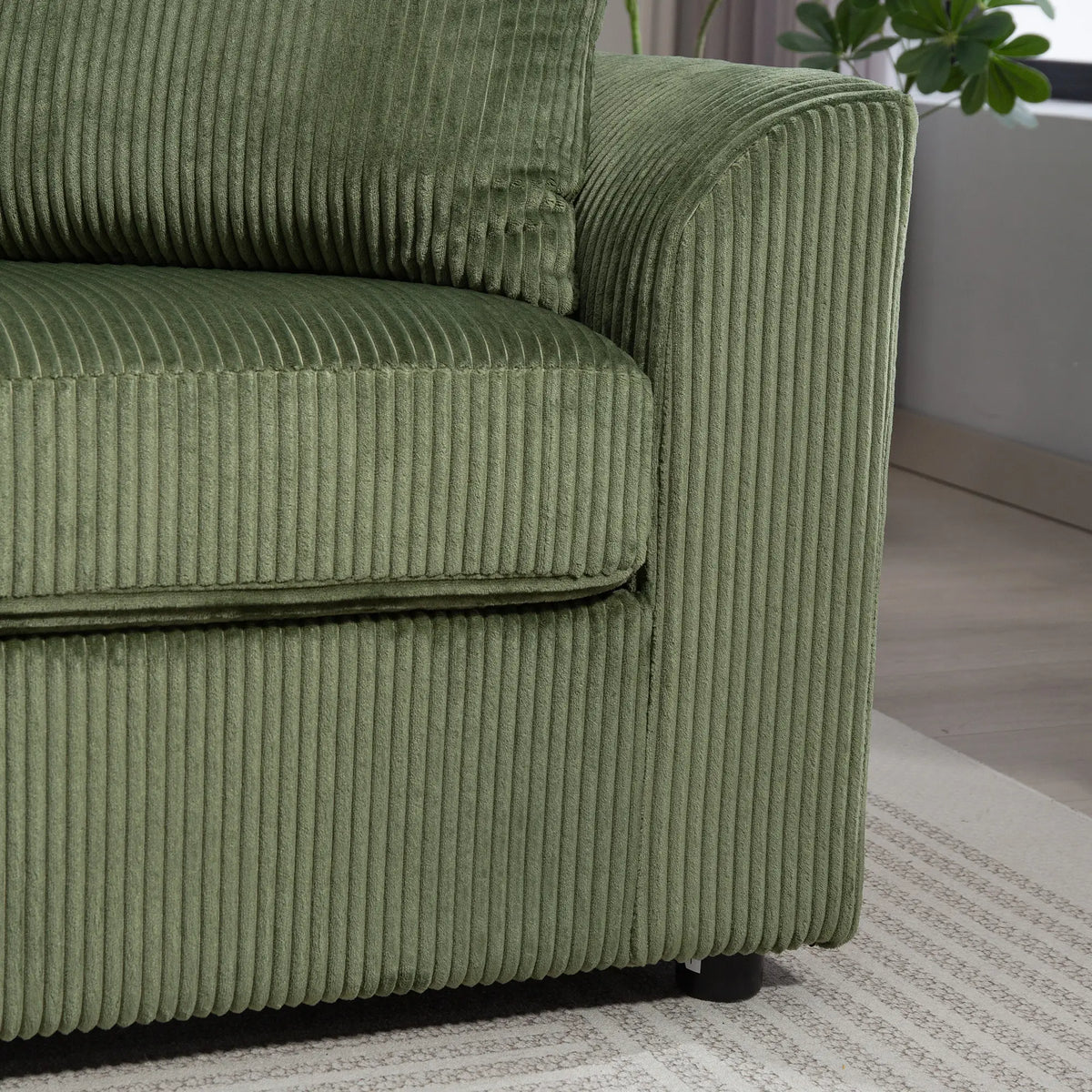 3 Seater Sofa, 83.5" Upholstered Couch, Pocket Spring, 2 Cushions, Green 3-Seater Sofas at Gallery Canada