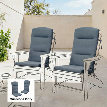 Adirondack Chair Replacement Cushion, With Back And Ties, Dark Grey Patio Chair Cushions at Gallery Canada