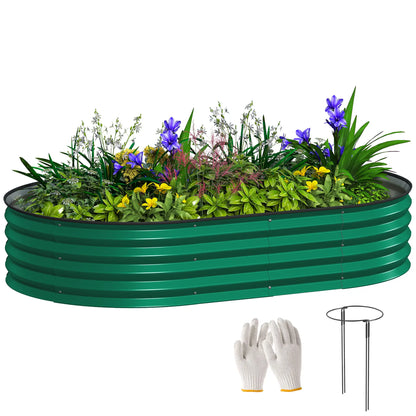 5' x 3' x 1' Galvanized Raised Garden Bed, Green Metal Planter Box, Green